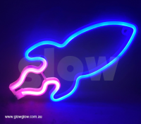 Glow Neon Rocket Wall or Window Light|Glow Neon Rocket Wall or Window USB or Battery Light